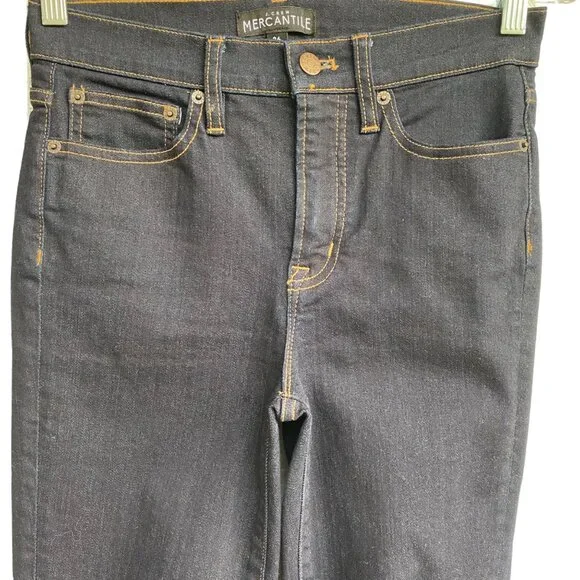 J. Crew Mercantile Women's Skinny Jeans Size 26 Actual 28X29 Dark Wash Stretch - Picture 5 of 16